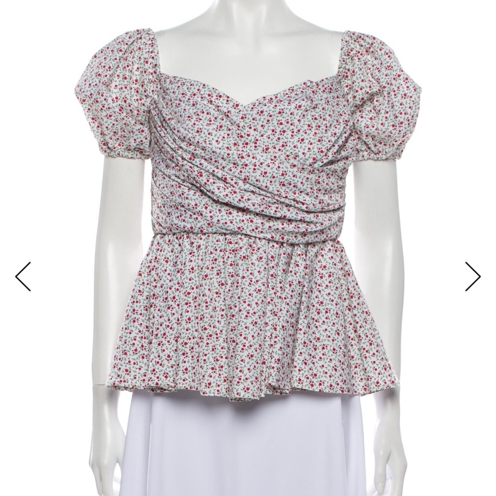 Vivetta Floral rose Blouse - White and Red